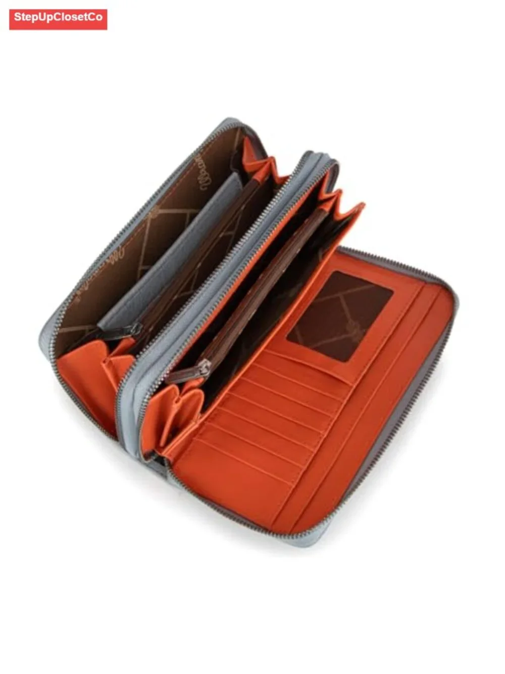 RFID Faux Leather Wristlet Clutch Wallet with Detachable Strap